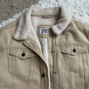 Sampson & Taylor Tan Corduroy Fur Jean Jacket